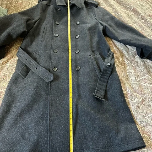 Men’s XL Charcoal Grey Theory Wool Cashmere Double Breastec Coat - Picture 9 of 11